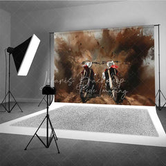 Lofaris Dirt Bike Motocross Racing Photography Backdrop Mud Splash Off Road Motorcycle Art Background