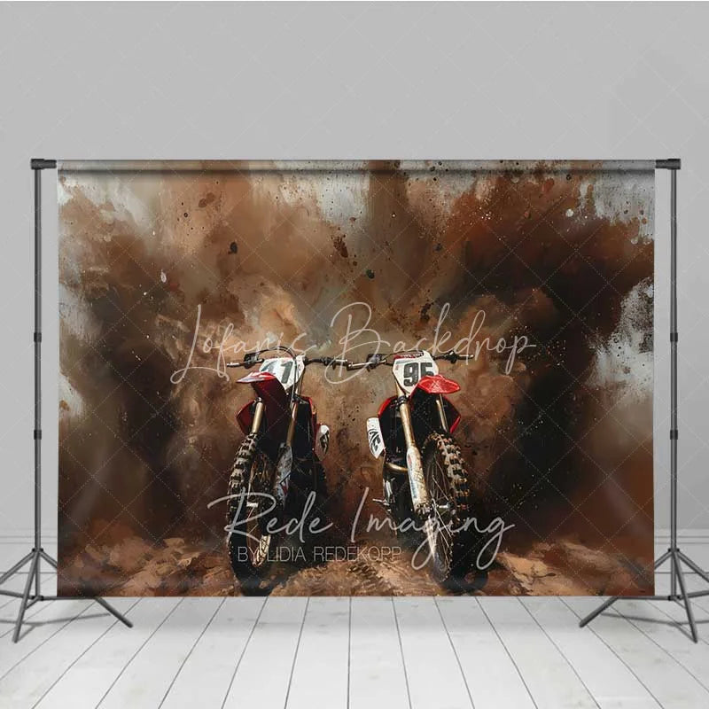Lofaris Dirt Bike Motocross Racing Photography Backdrop Mud Splash Off Road Motorcycle Art Background