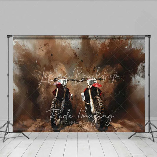 Lofaris Dirt Bike Motocross Racing Photography Backdrop Mud Splash Off Road Motorcycle Art Background