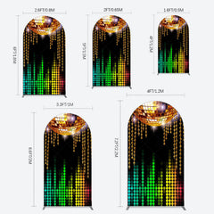 Lofaris Disco Ball Dance Party Bokeh Retro Arch Backdrop