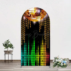 Lofaris Disco Ball Dance Party Bokeh Retro Arch Backdrop