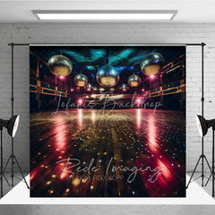 Lofaris Disco Balls Stage Backdrop Retro Dance Floor Party Lights Vibrant Club Event Photography Background