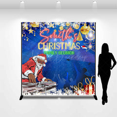 Lofaris Disco Santa Christmas Custom Family Reunion Backdrop