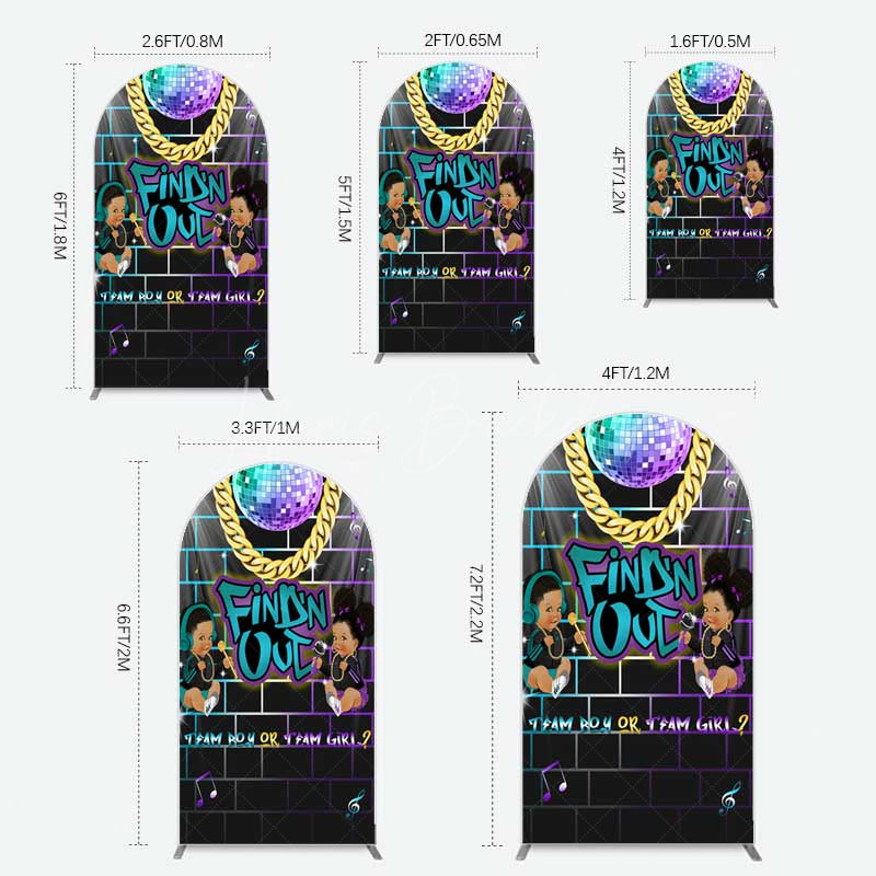 Lofaris Disco Sparkle Findn Out Gender Reveal Arch Backdrop
