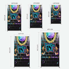 Lofaris Disco Sparkle Findn Out Gender Reveal Rectangle Backdrop