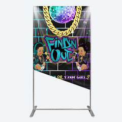 Lofaris Disco Sparkle Findn Out Gender Reveal Rectangle Backdrop