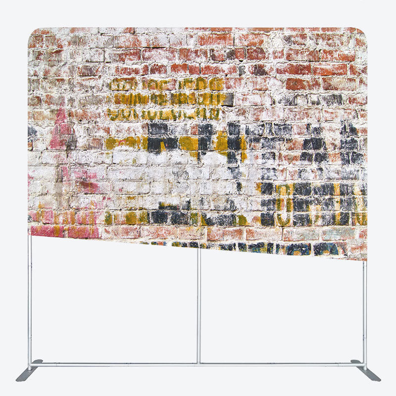 Lofaris Distressed Painted Brick Double-Sided Tension Fabric Backdrop for Industrial Themed Party Urban Photo Booth