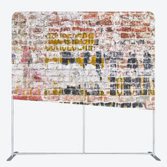 Lofaris Distressed Painted Brick Double-Sided Tension Fabric Backdrop for Industrial Themed Party Urban Photo Booth