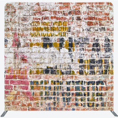 Lofaris Distressed Painted Brick Double-Sided Tension Fabric Backdrop for Industrial Themed Party Urban Photo Booth