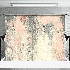 Lofaris Distressed Pink and Grey Retro Wall Backdrop Abstract Peeling Paint Photography Background