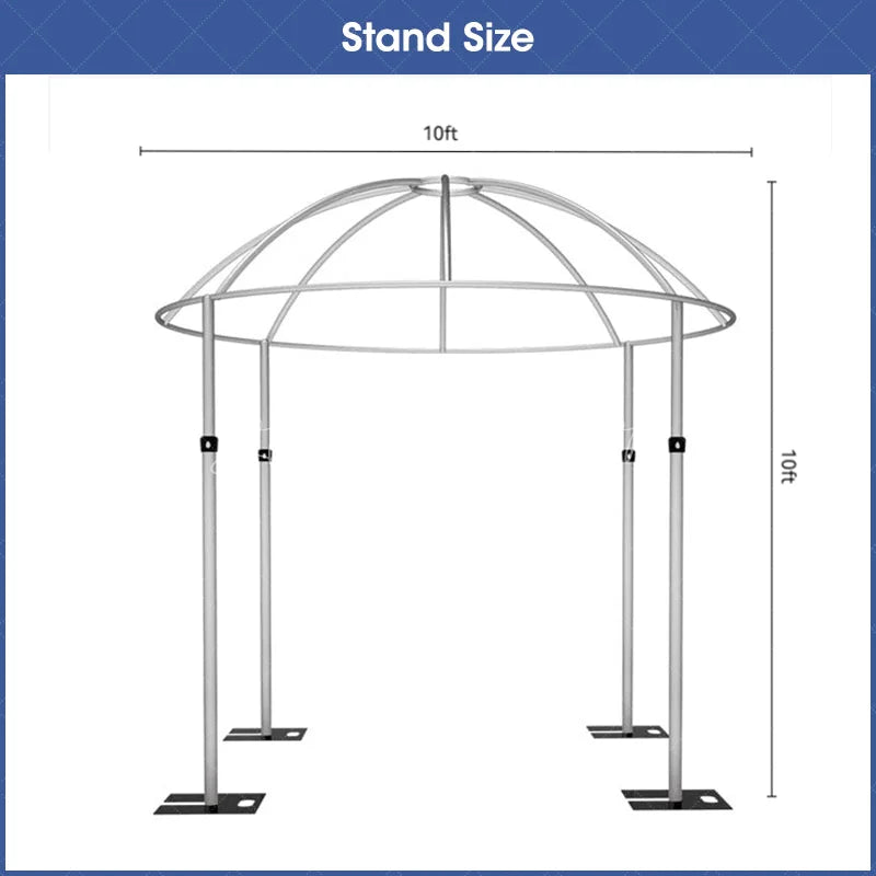 Lofaris Dome Canopy 10x10ft Pipe and Drape Stand Elegant Wedding Arch Frame Decorative Backdrop for Ceremony Party