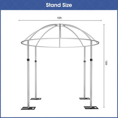 Lofaris Dome Canopy 10x10ft Pipe and Drape Stand Elegant Wedding Arch Frame Decorative Backdrop for Ceremony Party