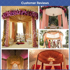 Lofaris Dome Canopy 10x10ft Pipe and Drape Stand Elegant Wedding Arch Frame Decorative Backdrop for Ceremony Party