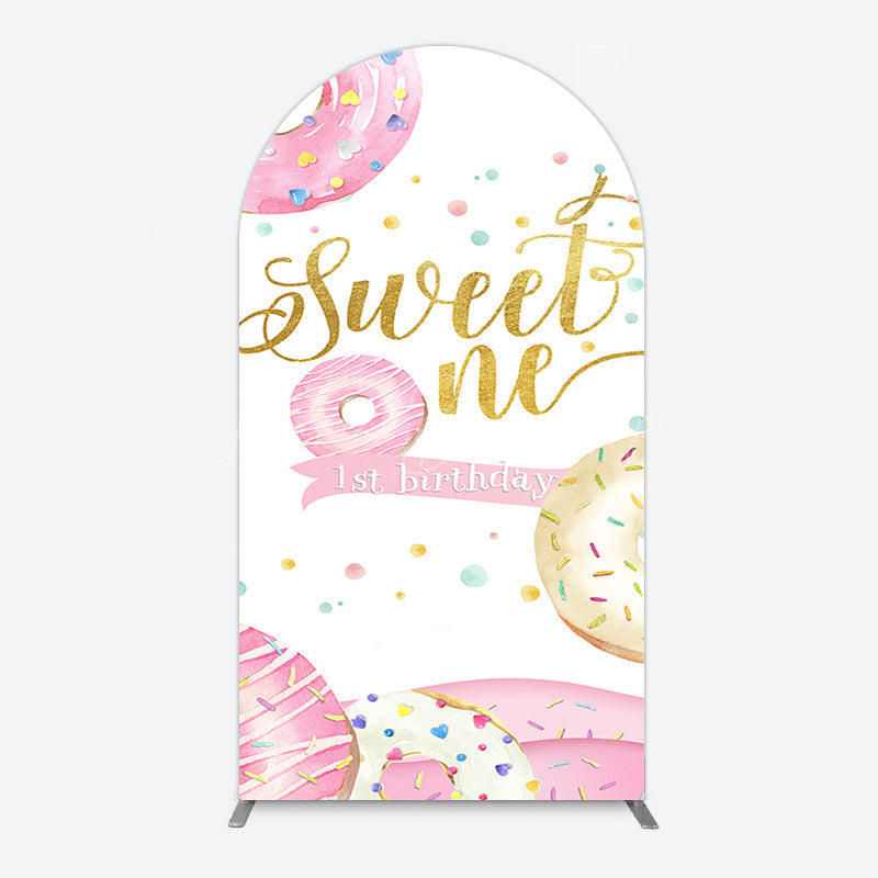 Lofaris Donuts Candyland Sweet One Birthday Arch Backdrop