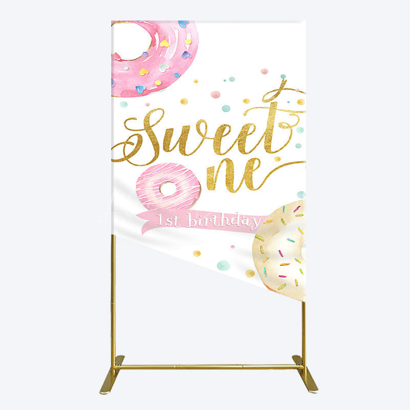 Lofaris Donuts Candyland Sweet One Birthday Rectangle Backdrop