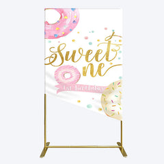 Lofaris Donuts Candyland Sweet One Birthday Rectangle Backdrop