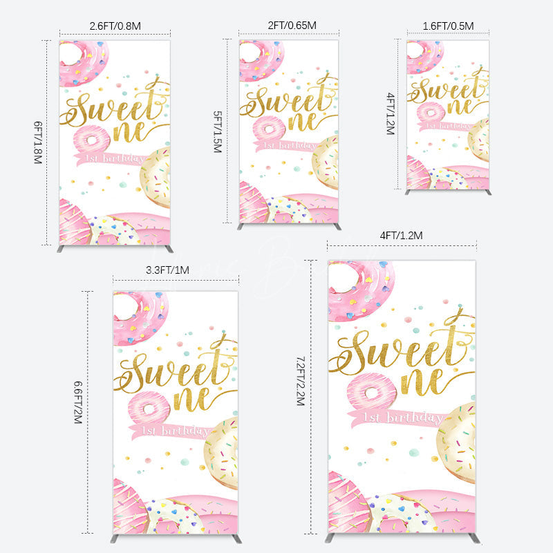 Lofaris Donuts Candyland Sweet One Birthday Rectangle Backdrop