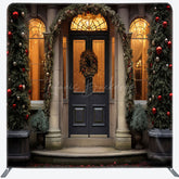 Lofaris Door Wreath Pine Deco Christmas Pillow Case Backdrop