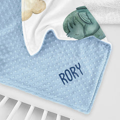 Lofaris Dragon Castle Leaves Clouds Boys Minky Baby Blanket