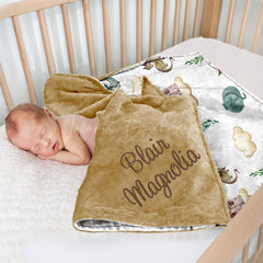 Lofaris Dragon Castle Leaves Clouds Boys Minky Baby Blanket