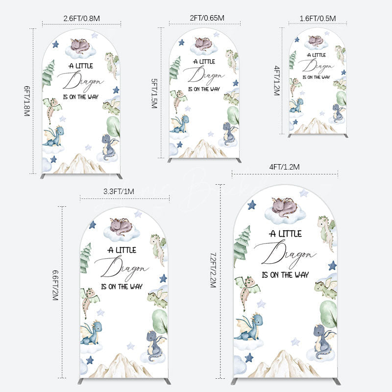 Lofaris Dragon On The Way Baby Shower Arch Backdrop