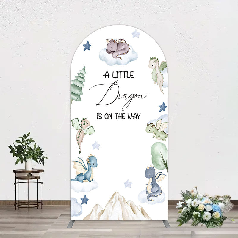 Lofaris Dragon On The Way Baby Shower Arch Backdrop