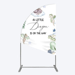 Lofaris Dragon On The Way Baby Shower Half Moon Arch Backdrop