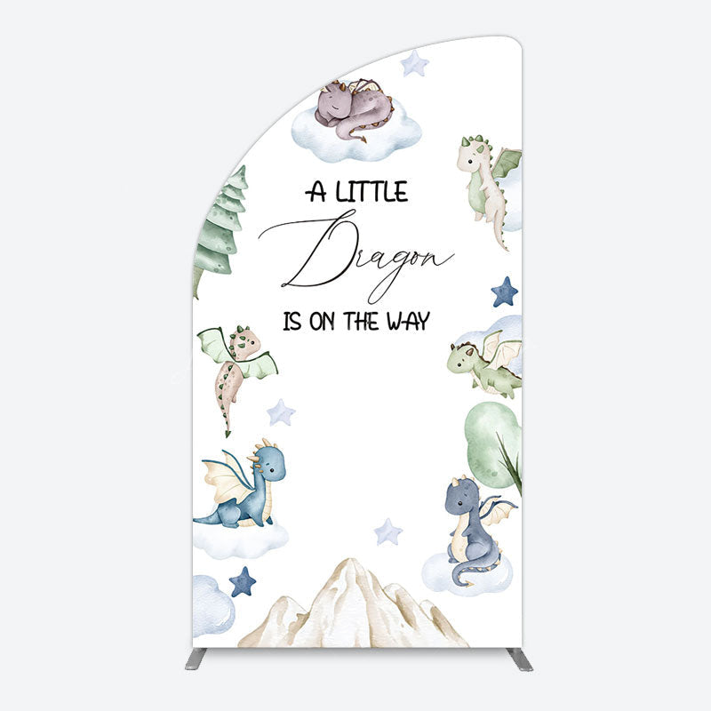 Lofaris Dragon On The Way Baby Shower Half Moon Arch Backdrop