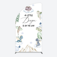 Lofaris Dragon On The Way Baby Shower Half Moon Arch Backdrop