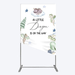 Lofaris Dragon On The Way Baby Shower Rectangle Backdrop