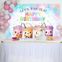 Lofaris Dreamlike Glitter Lets Partea Happy Birthday Backdrop