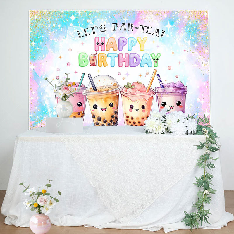 Lofaris Dreamlike Glitter Lets Partea Happy Birthday Backdrop