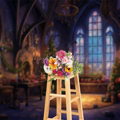 Lofaris Dreamy Christmas Tree Church Photography Backdrop