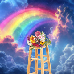 Lofaris Dreamy Cloud Sparkly Rainbow Photography Backdrop