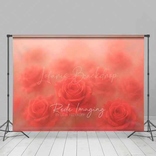 Lofaris Dreamy Floral Sweet Red Roses Photography Backdrop