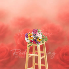 Lofaris Dreamy Floral Sweet Red Roses Photography Backdrop