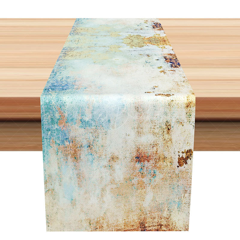 Lofaris Dreamy Geometric Floral and Leaf Pattern Table Runner Modern Abstract Botanical Design Elegant Kitchen Decor