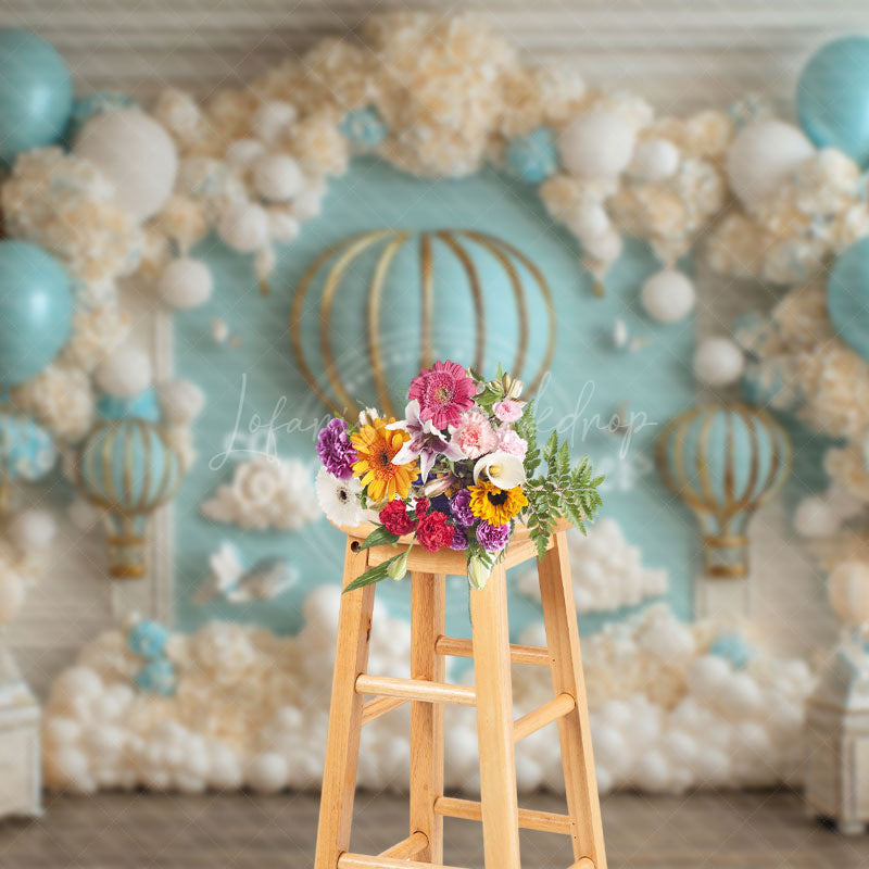 Lofaris Dreamy Hot Air Balloon Adventure Cake Smash Backdrop