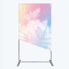 Lofaris Dreamy Pastel Gradient Cloud Rectangle Arch Backdrop Soft Sky Theme for Baby Shower and Birthday Party