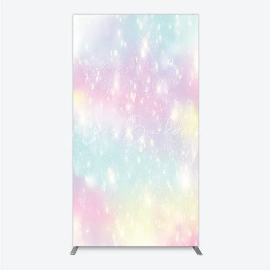 Lofaris Dreamy Pastel Rainbow Glitter Sparkle Rectangle Arch Backdrop Magical Birthday Party Decoration