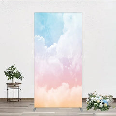 Lofaris Dreamy Pastel Sky Cloud Gradient Rectangle Arch Backdrop Blue Pink Orange Photography Background for Baby Shower