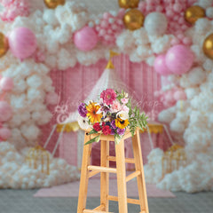 Lofaris Dreamy Pink Circus Tent Birthday Photography Backdrop