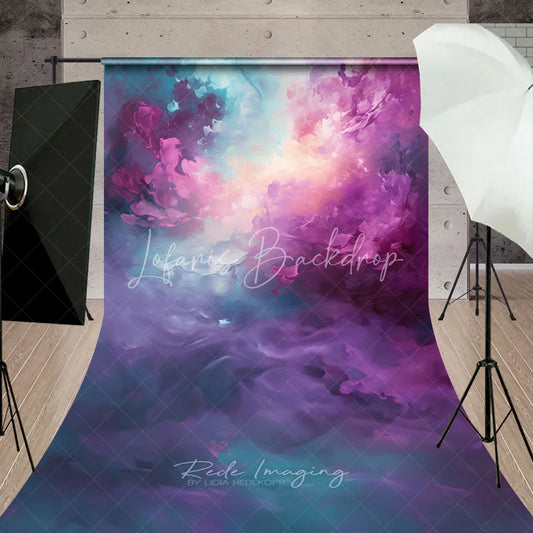 Lofaris Dreamy Purple and Pink Abstract Sweep Backdrop Artistic Cloud Texture for Portrait Photography Soft Ethereal Decor