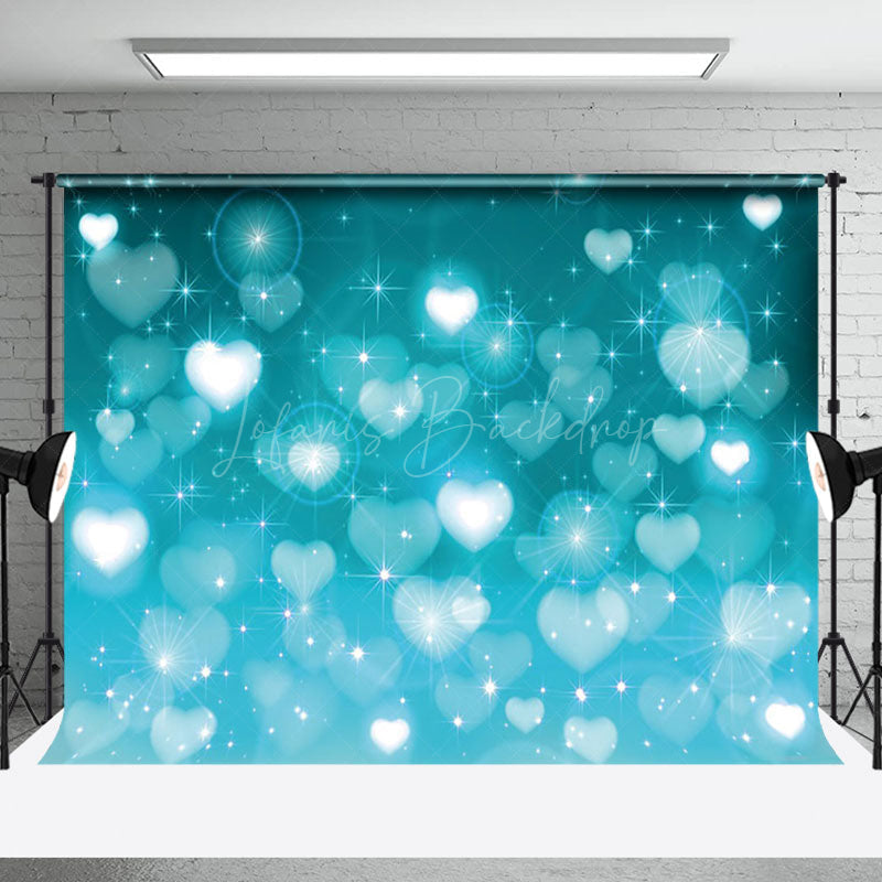 Lofaris Dreamy Soft Blue Heart Sweet Lovely Holiday Backdrop