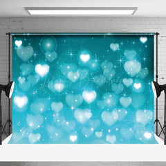 Lofaris Dreamy Soft Blue Heart Sweet Lovely Holiday Backdrop