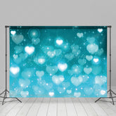 Lofaris Dreamy Soft Blue Heart Sweet Lovely Holiday Backdrop