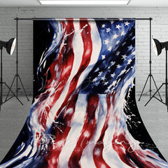Lofaris Dripping American Flag Independence Day Sweep Backdrop