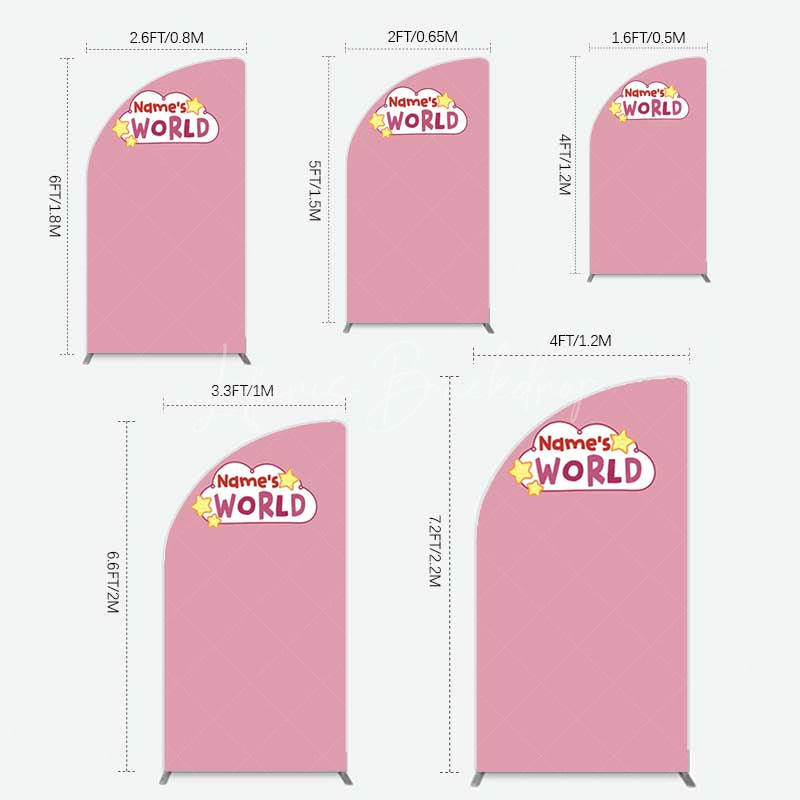 Lofaris Dusty Rose Girls World Birthday Half Moon Arch Backdrop