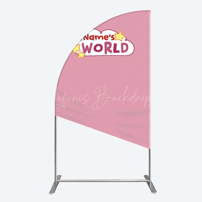 Lofaris Dusty Rose Girls World Birthday Half Moon Arch Backdrop