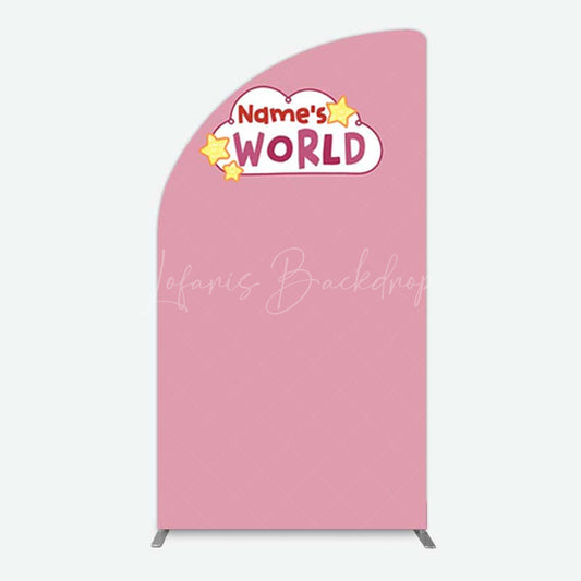 Lofaris Dusty Rose Girls World Birthday Half Moon Arch Backdrop